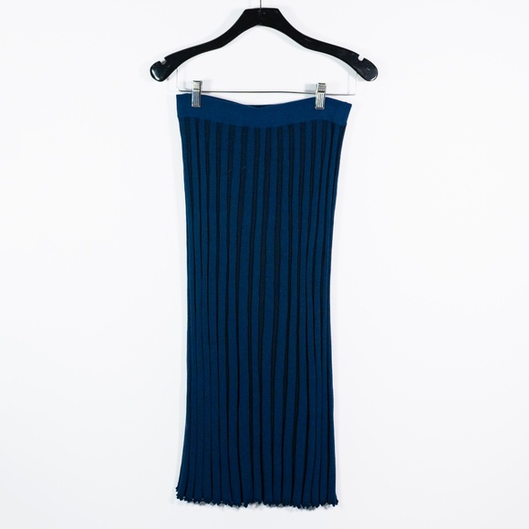 NEW Club Monaco Priyana Cotton blend Knit Stretch Jupe Navy Blue Marine Skirt S - Picture 1 of 4